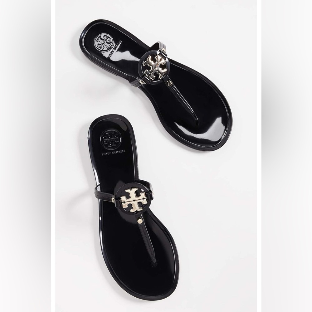 Tory Burch Women’s Mini Miller Flip Flops, Black, Size 9
